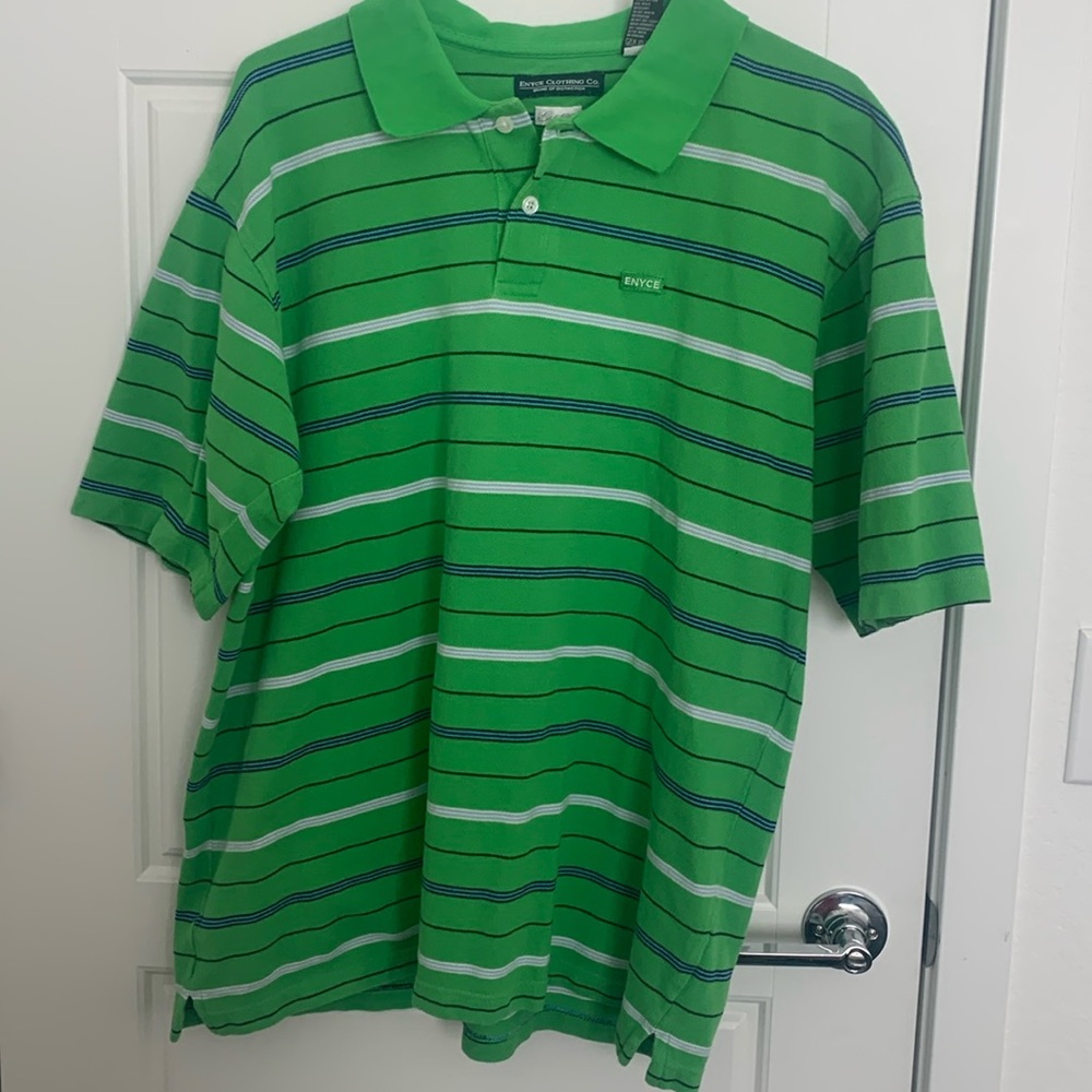 Enyce Striped Green Polo Shirt